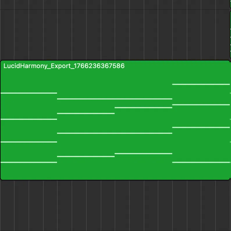Beautifully voiced MIDI chord voicings exported to a DAW piano roll
