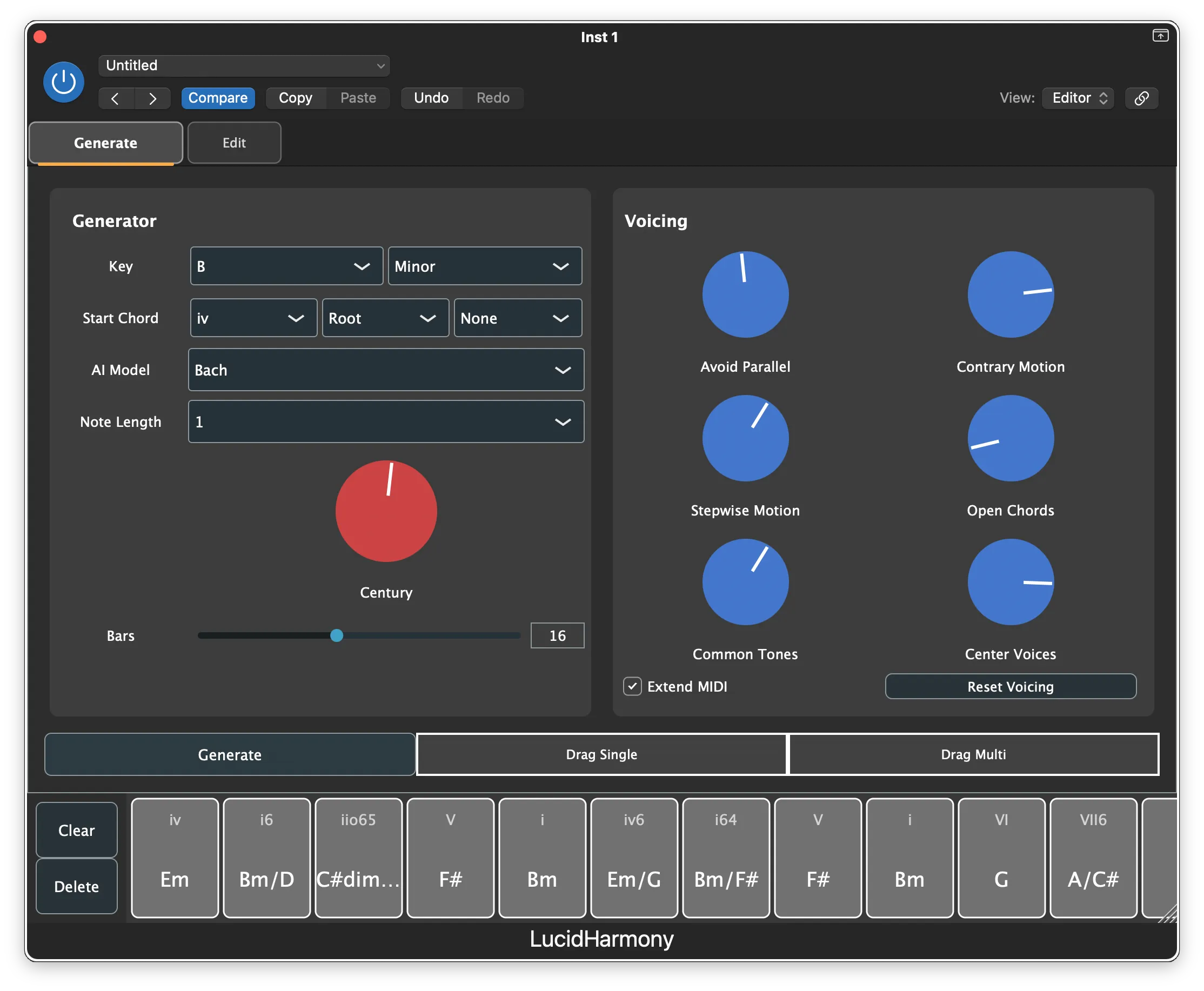 2. Generate Harmonies