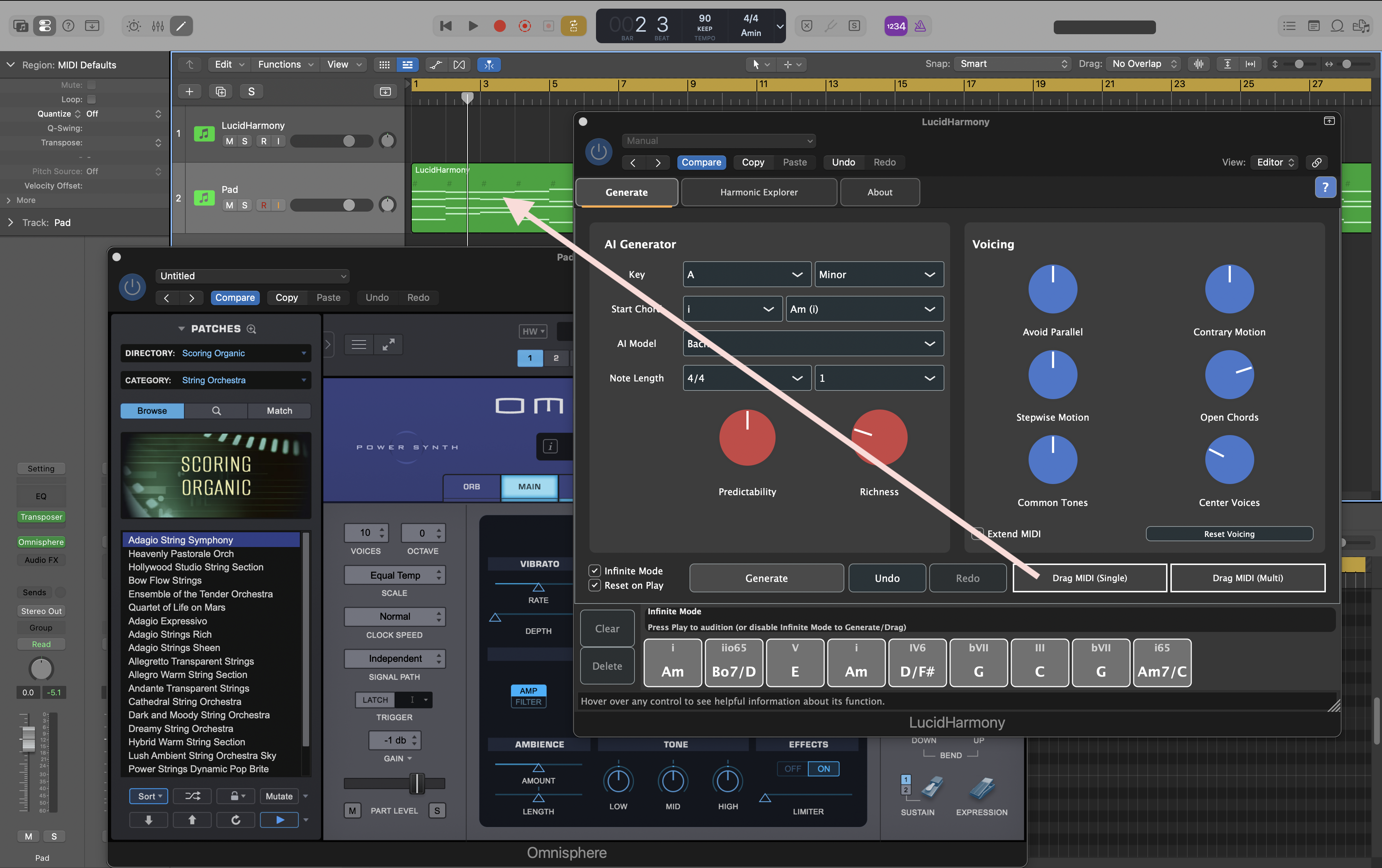 Logic Pro separate tracks
