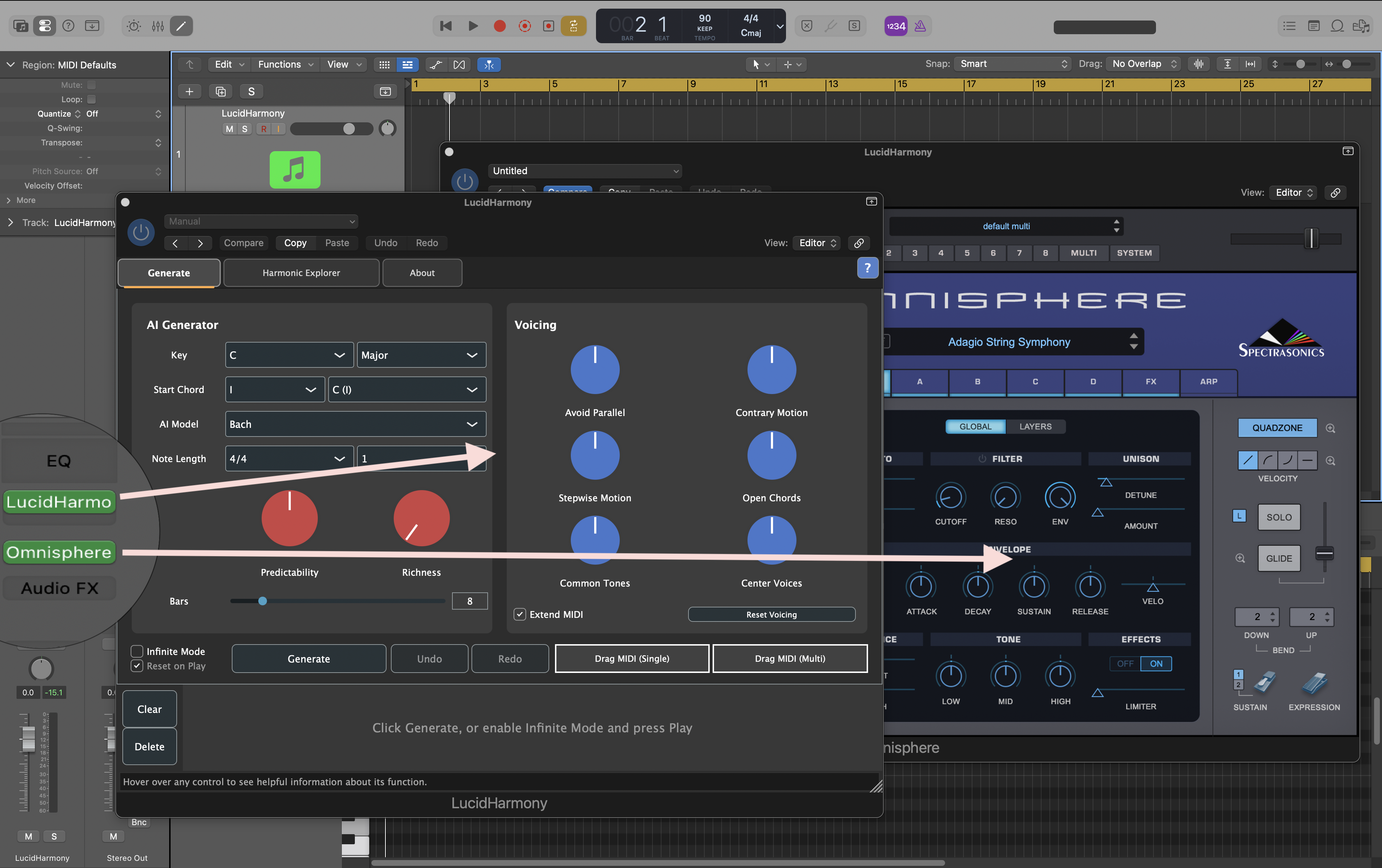 Logic Pro MIDI FX setup